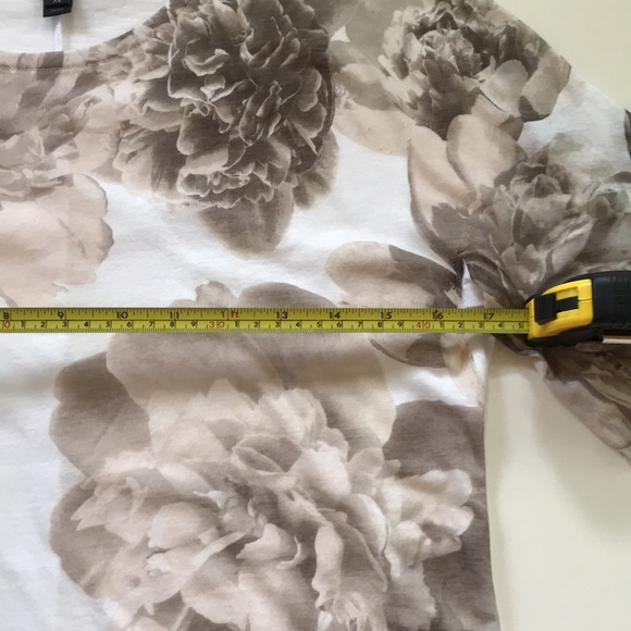 J. Crew Black Label Peony Print Graphic T-Shirt - Picture 5 of 7